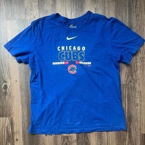 Nike Chicago‎ Cubs MLB Graphic T-Shirt Mens Large Royal Blue Short Sleeve Tee